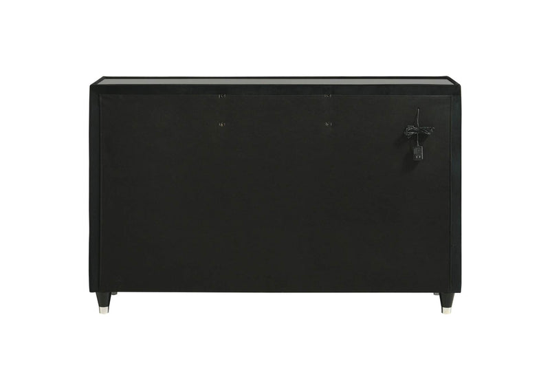 223163 Lorient 8-drawer LED Bedroom Dresser Cabinet Black