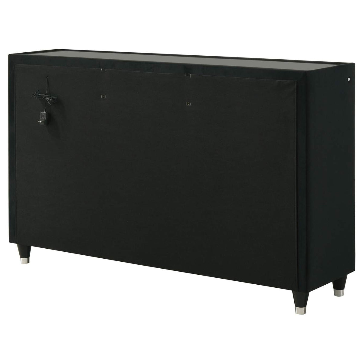 223163 Lorient 8-drawer LED Bedroom Dresser Cabinet Black