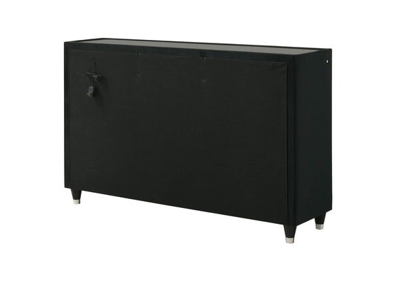 223163 Lorient 8-drawer LED Bedroom Dresser Cabinet Black
