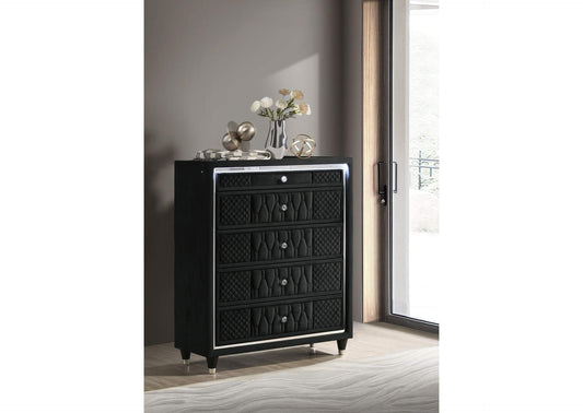 223165 Lorient 5-drawer LED Chest of Drawers Black