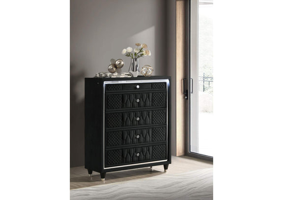 223165 Lorient 5-drawer LED Chest of Drawers Black