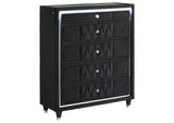 223165 Lorient 5-drawer LED Chest of Drawers Black