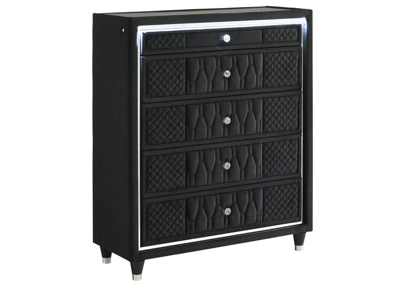 223165 Lorient 5-drawer LED Chest of Drawers Black