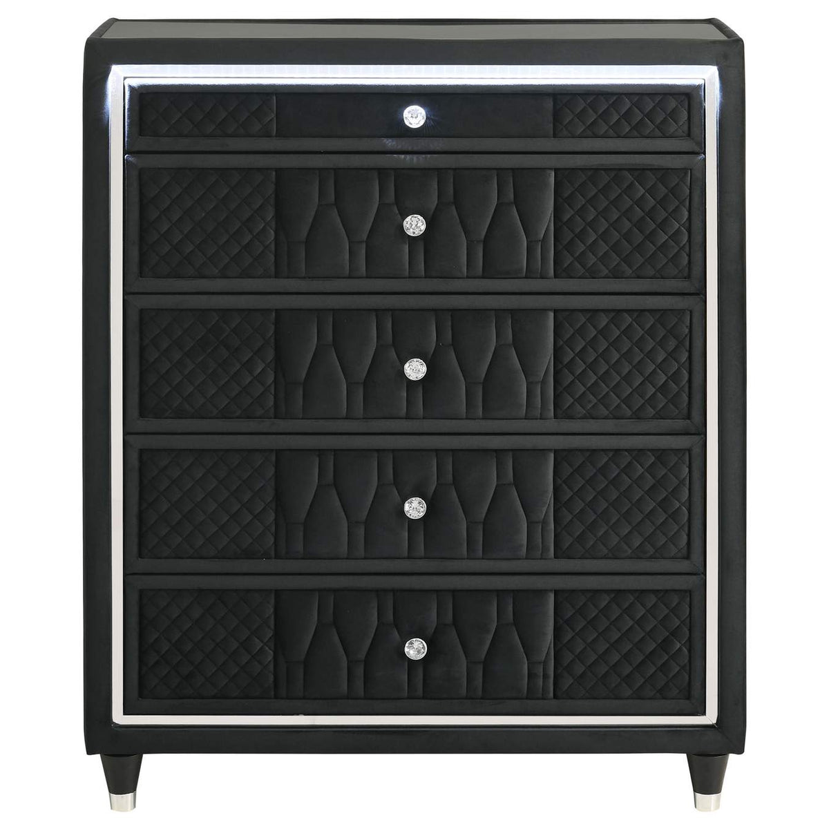 223165 Lorient 5-drawer LED Chest of Drawers Black
