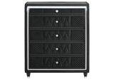 223165 Lorient 5-drawer LED Chest of Drawers Black