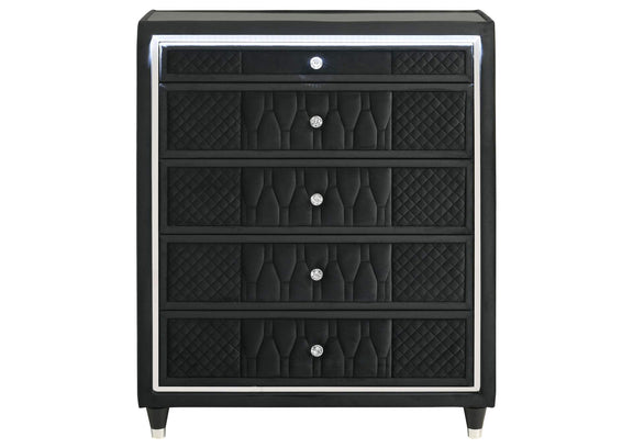 223165 Lorient 5-drawer LED Chest of Drawers Black