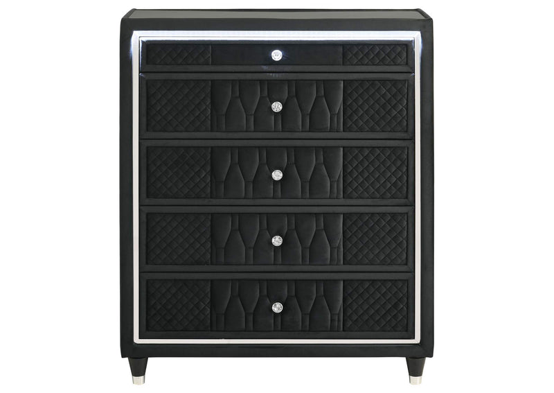 223165 Lorient 5-drawer LED Chest of Drawers Black