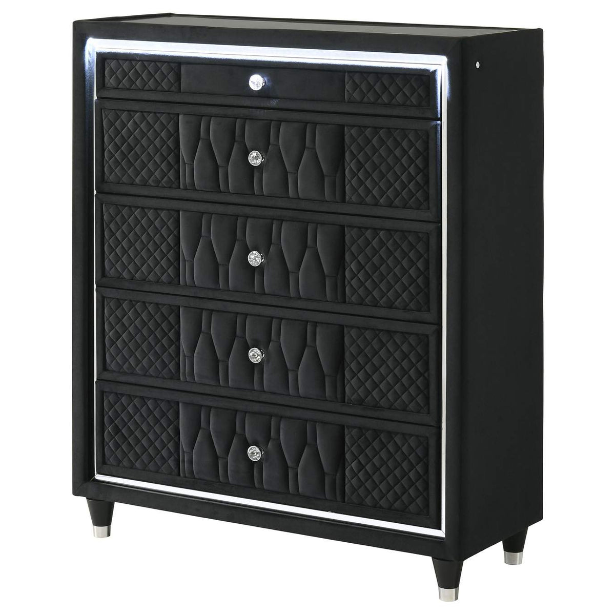 223165 Lorient 5-drawer LED Chest of Drawers Black