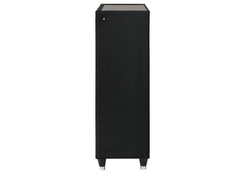 223165 Lorient 5-drawer LED Chest of Drawers Black
