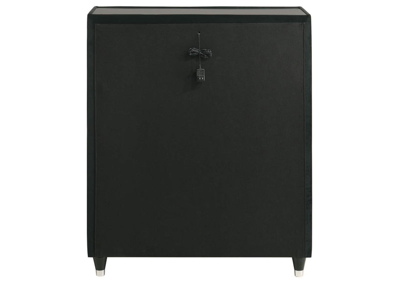 223165 Lorient 5-drawer LED Chest of Drawers Black