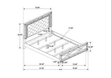 223211KW-S4 Gunnison 4-piece California King Bedroom Set Silver Metallic