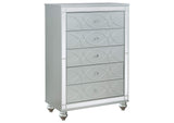 223211Q-S5 Gunnison 5-piece Queen Bedroom Set Silver Metallic