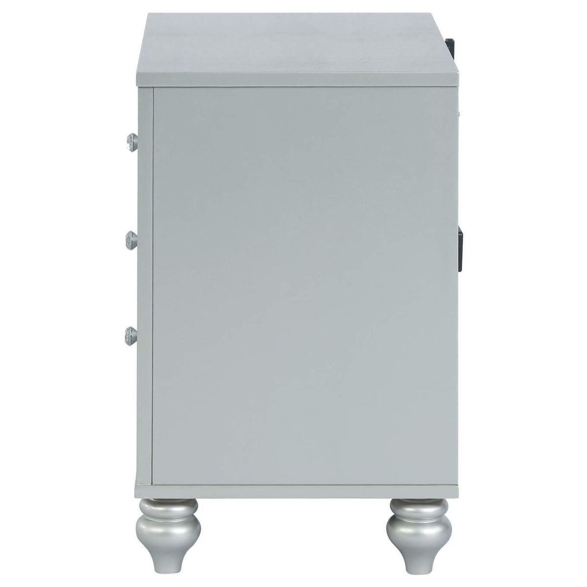 223212 Gunnison 2-drawer Nightstand Silver Metallic