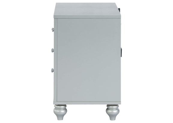 223212 Gunnison 2-drawer Nightstand Silver Metallic
