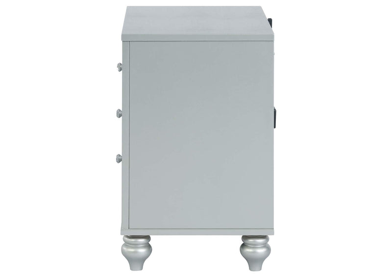 223212 Gunnison 2-drawer Nightstand Silver Metallic