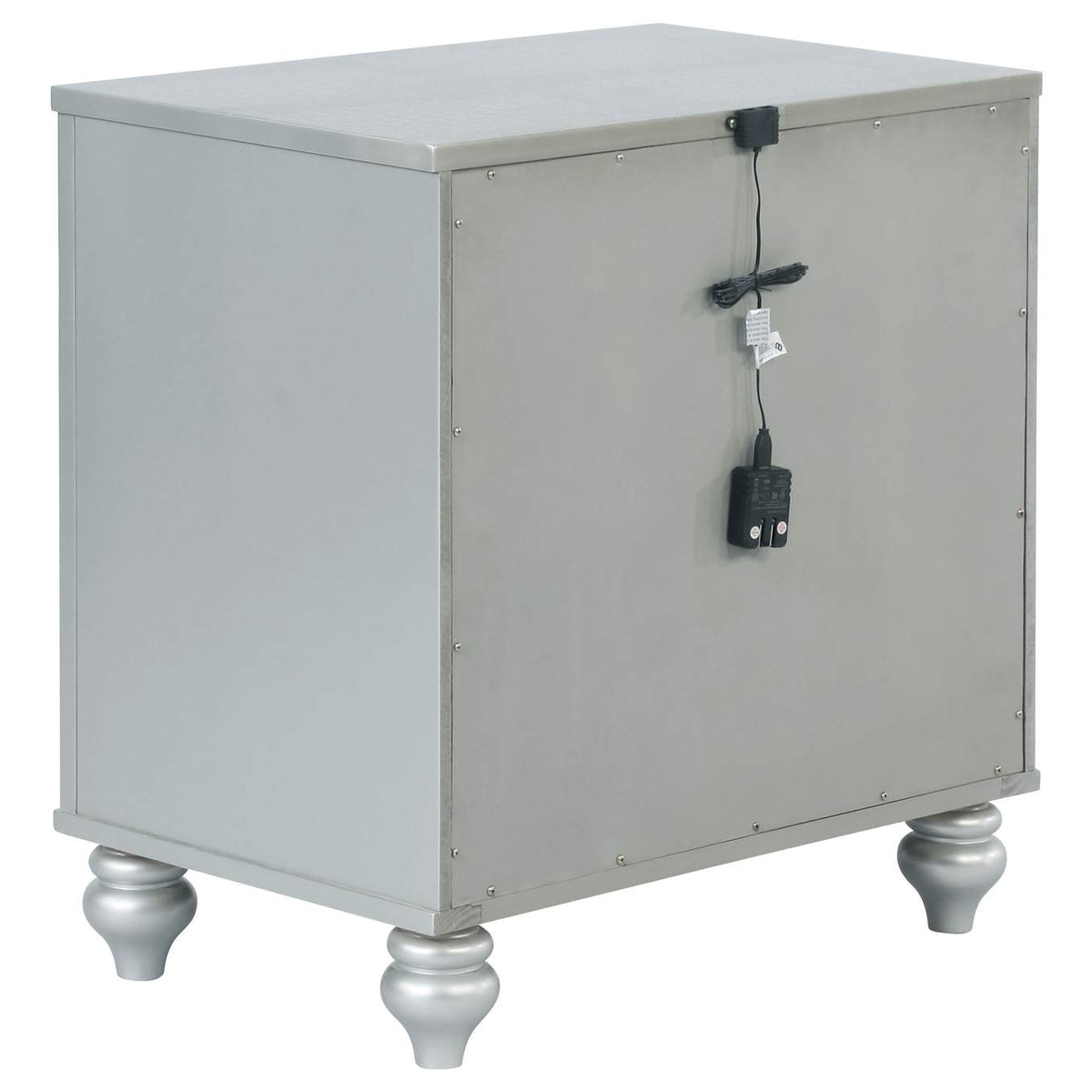 223212 Gunnison 2-drawer Nightstand Silver Metallic