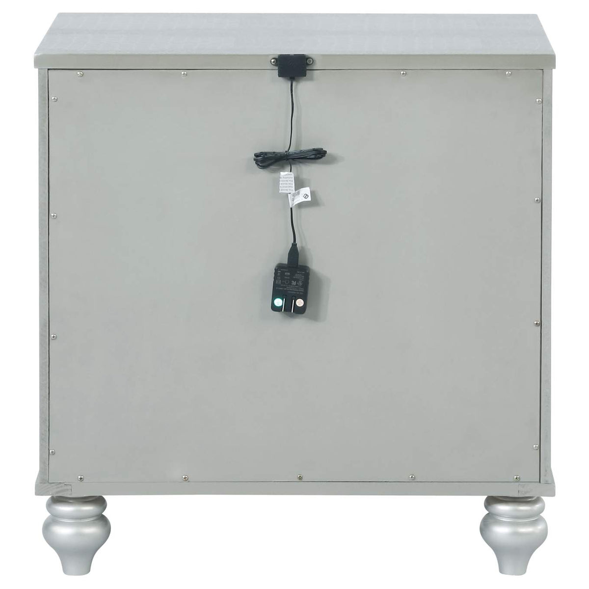 223212 Gunnison 2-drawer Nightstand Silver Metallic