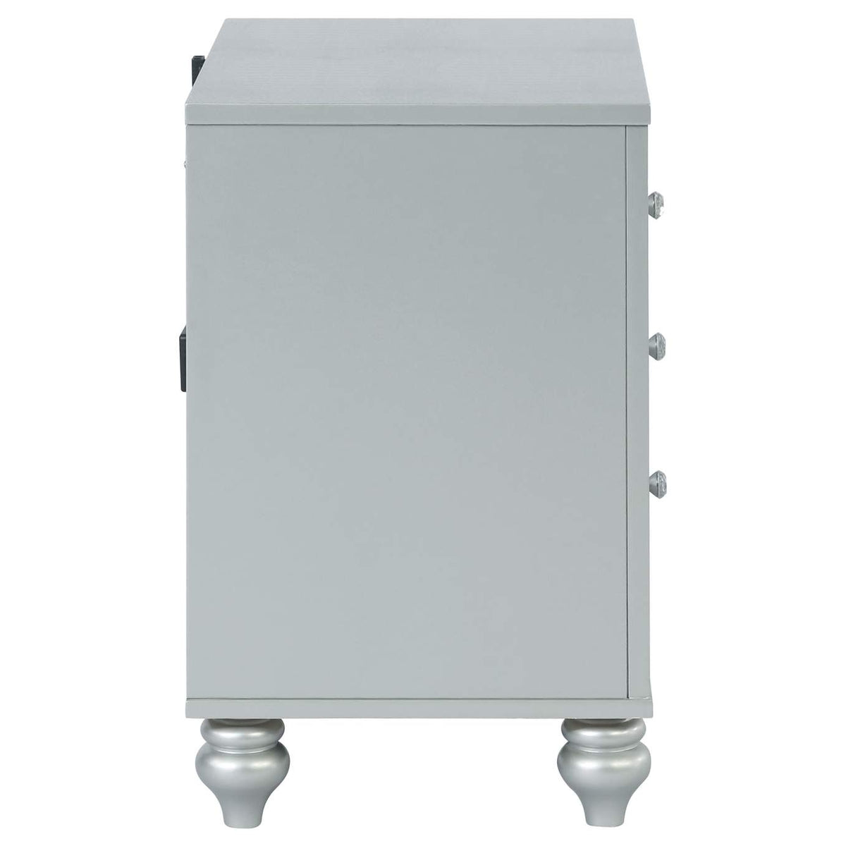 223212 Gunnison 2-drawer Nightstand Silver Metallic