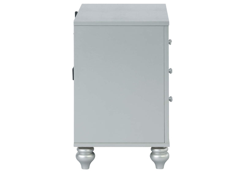 223212 Gunnison 2-drawer Nightstand Silver Metallic