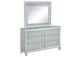 Gunnison 6-drawer Dresser with Mirror Silver Metallic