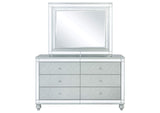 223213M Gunnison 6-drawer Dresser with Mirror Silver Metallic