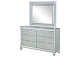 223213M Gunnison 6-drawer Dresser with Mirror Silver Metallic