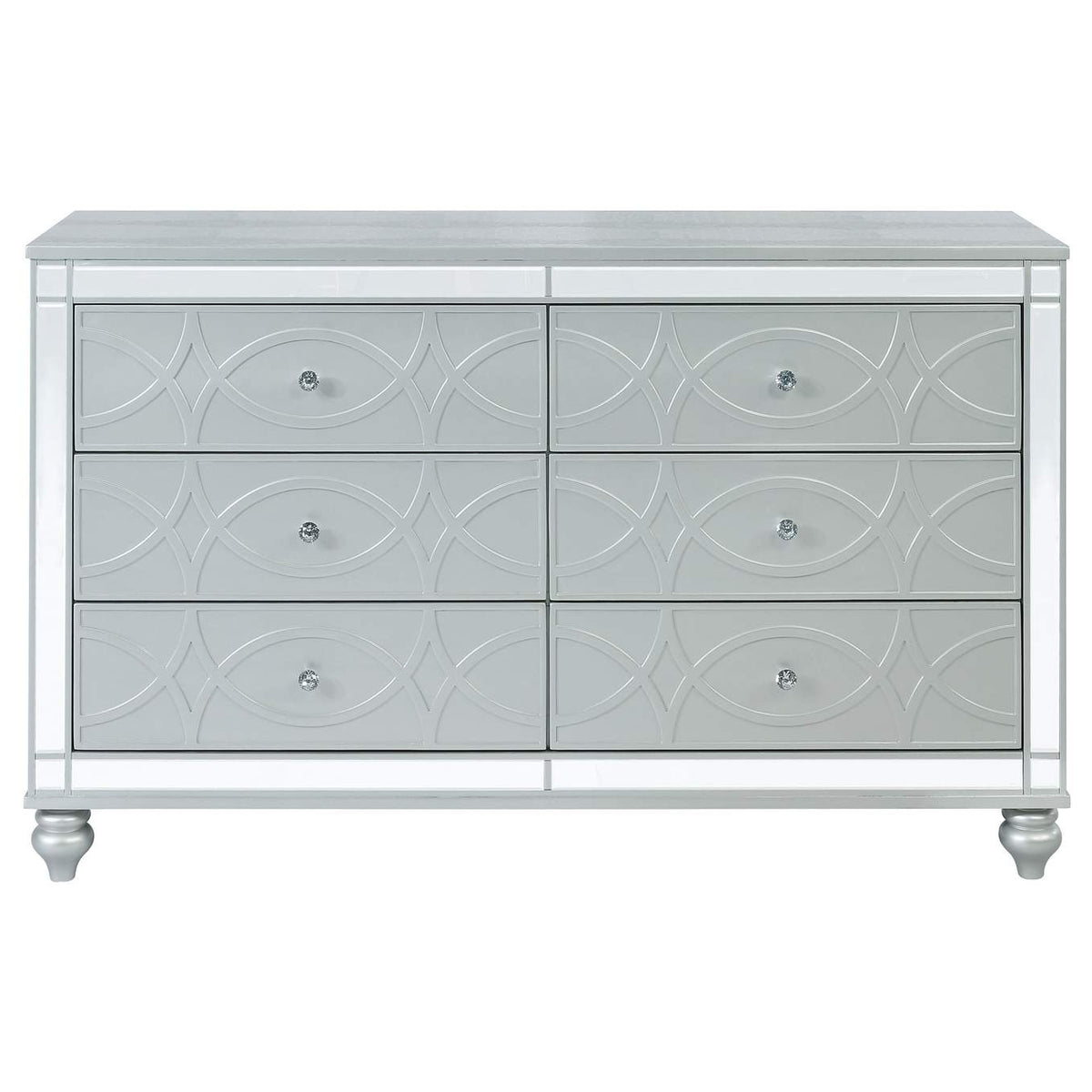 223213 Gunnison 6-drawer Dresser Silver Metallic