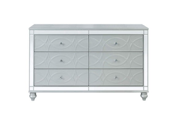223213 Gunnison 6-drawer Dresser Silver Metallic