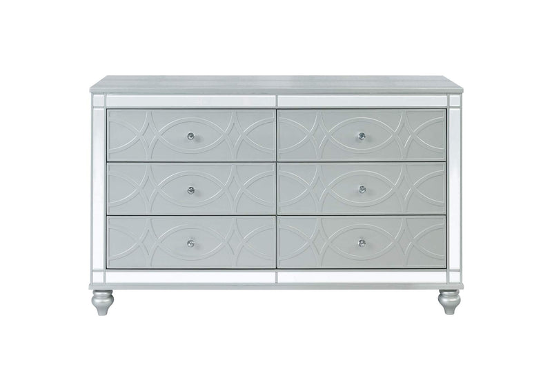 223213 Gunnison 6-drawer Dresser Silver Metallic