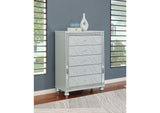 223215 Gunnison 5-drawer Bedroom Chest Silver Metallic