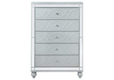 223215 Gunnison 5-drawer Bedroom Chest Silver Metallic