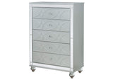223215 Gunnison 5-drawer Bedroom Chest Silver Metallic