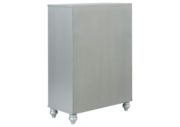 223215 Gunnison 5-drawer Bedroom Chest Silver Metallic