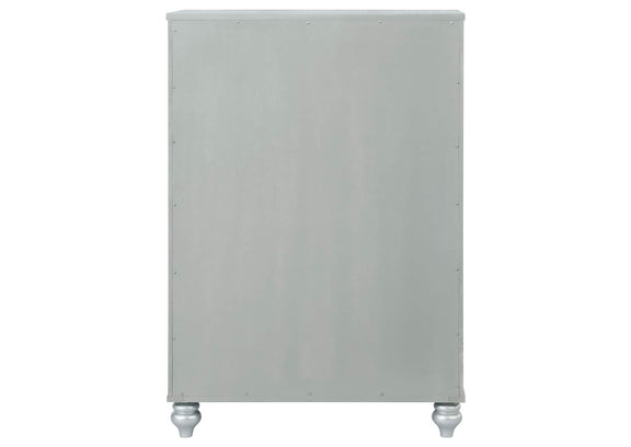 223215 Gunnison 5-drawer Bedroom Chest Silver Metallic