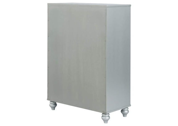 223215 Gunnison 5-drawer Bedroom Chest Silver Metallic