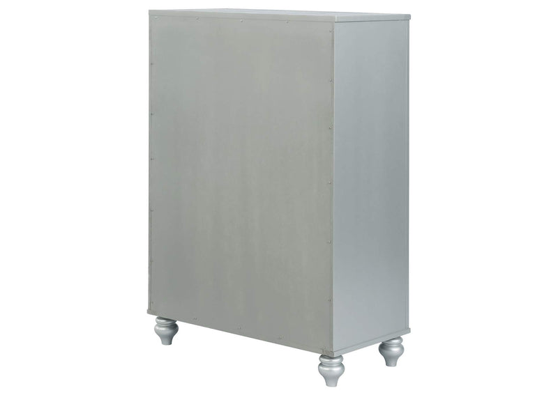 223215 Gunnison 5-drawer Bedroom Chest Silver Metallic