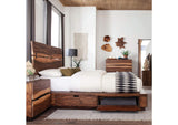 223250SQ Winslow Wood Queen Storage Panel Bed Smokey Walnut