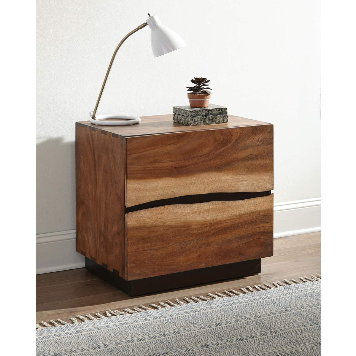 223252 Winslow 2-drawer Nightstand Smokey Walnut