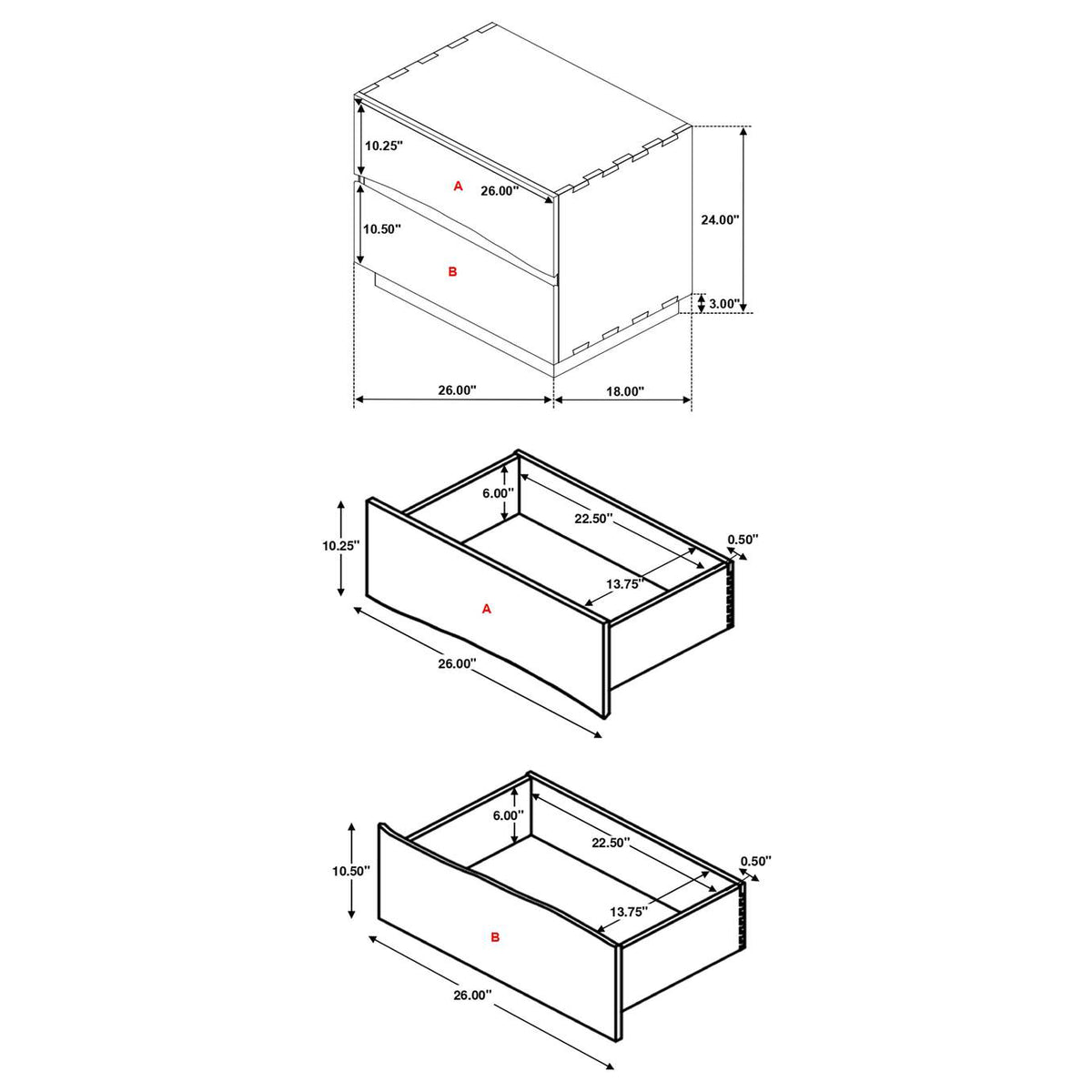 223252 Winslow 2-drawer Nightstand Smokey Walnut