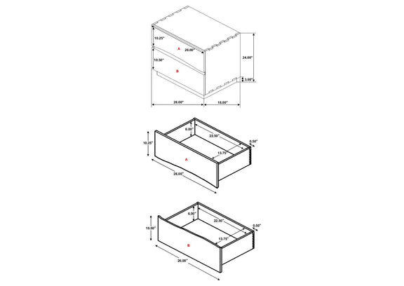 223252 Winslow 2-drawer Nightstand Smokey Walnut