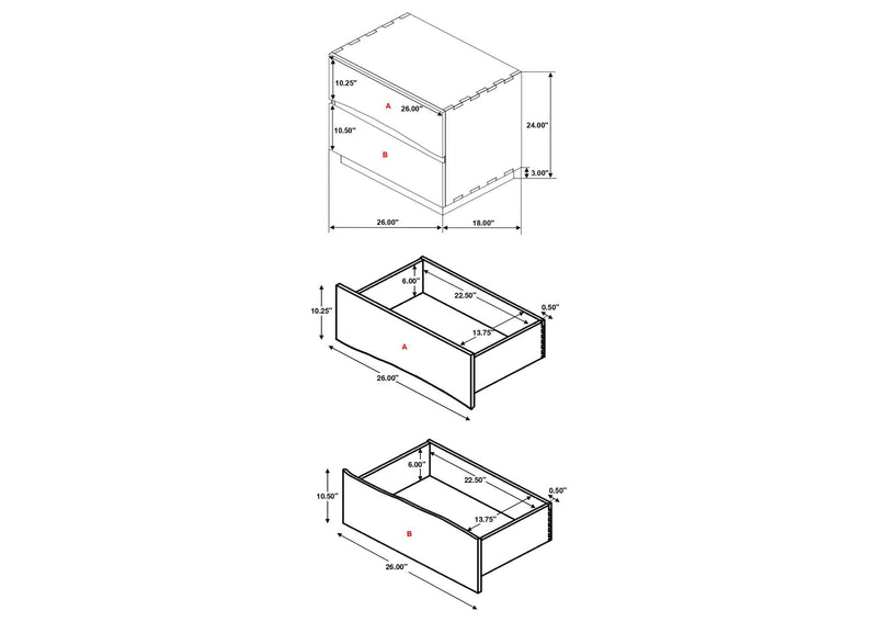 223252 Winslow 2-drawer Nightstand Smokey Walnut