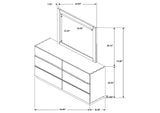 223253M Winslow 6-drawer Dresser with Mirror Smokey Walnut