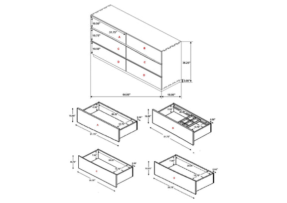 223253 Winslow 6-drawer Dresser Smokey Walnut