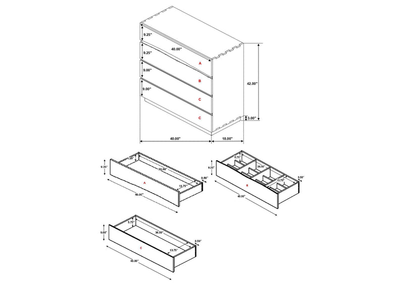 223255 Winslow 4-drawer Bedroom Chest Smokey Walnut