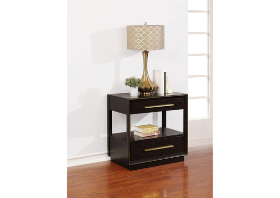 223262 Durango 2-drawer Nightstand Smoked Peppercorn