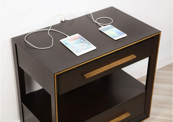 223262 Durango 2-drawer Nightstand Smoked Peppercorn