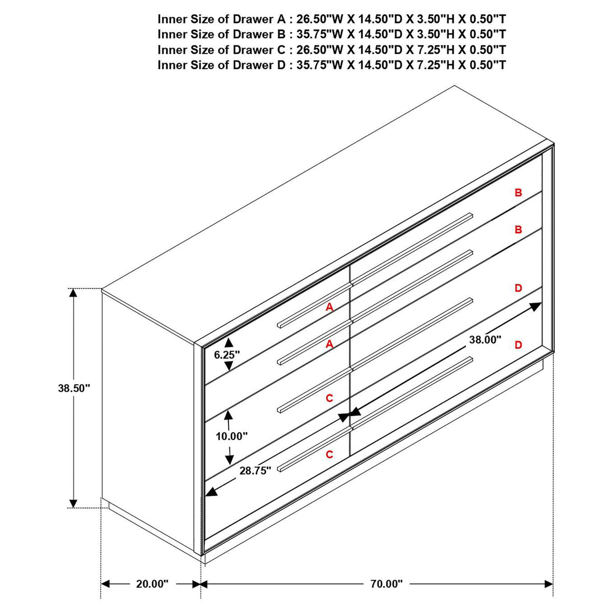 223263 Durango 8-drawer Dresser Smoked Peppercorn