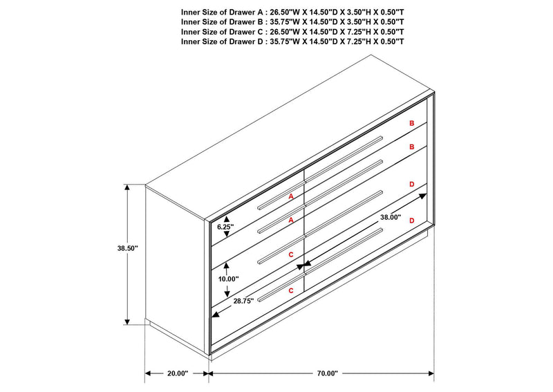 223263 Durango 8-drawer Dresser Smoked Peppercorn