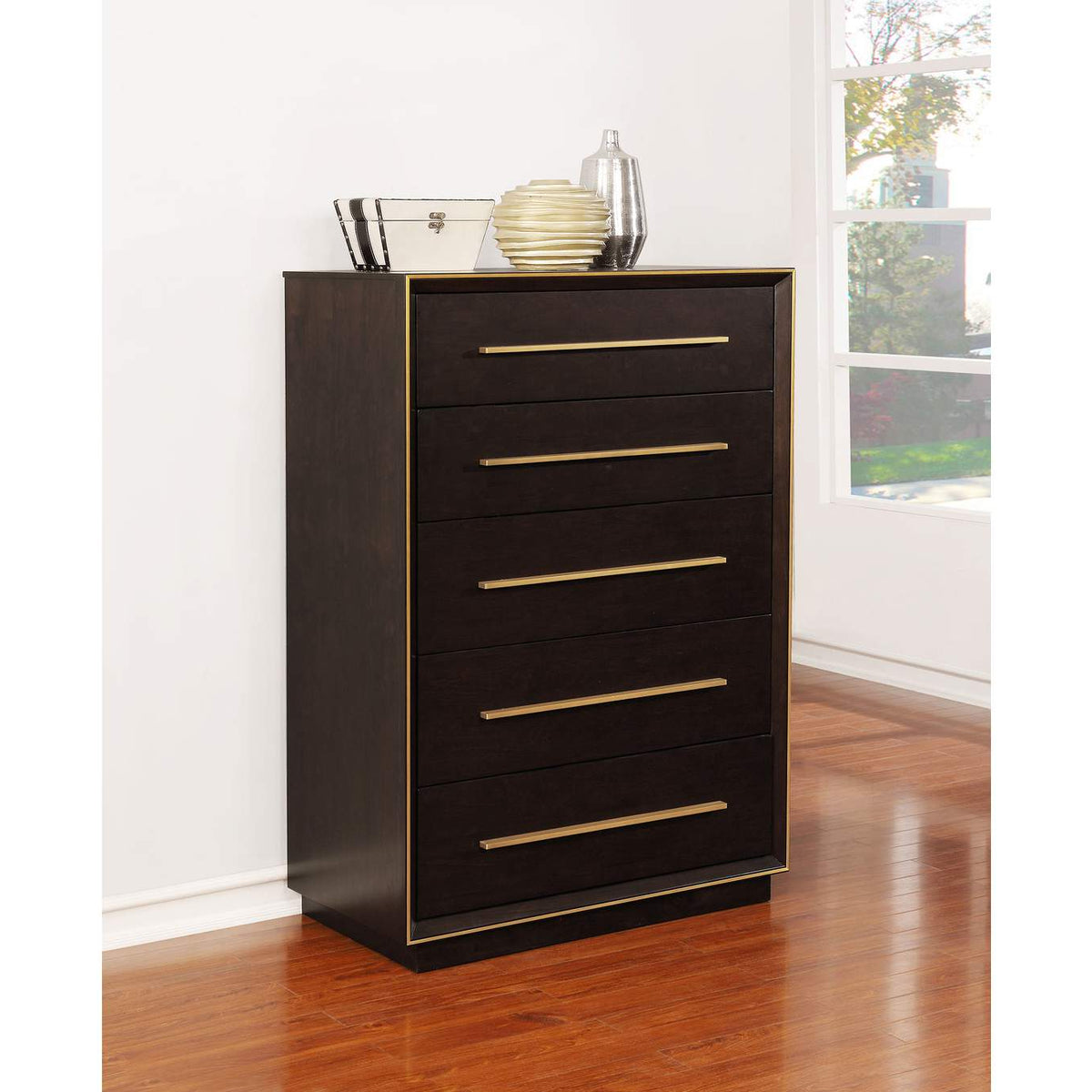 223265 Durango 5-drawer Bedroom Chest Smoked Peppercorn