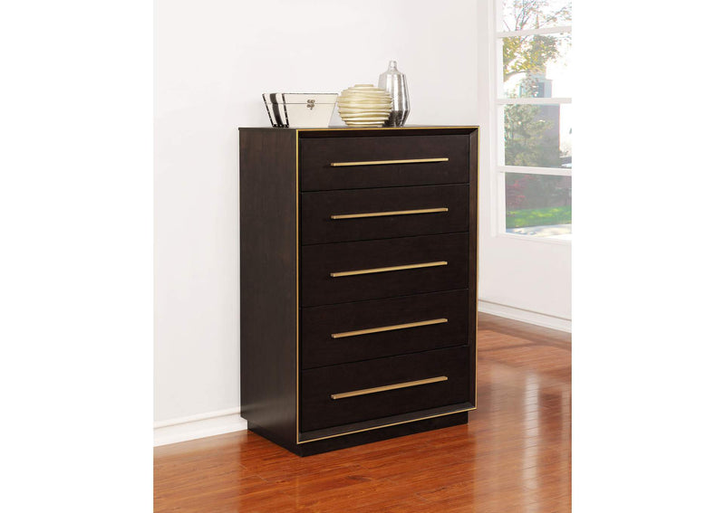 223265 Durango 5-drawer Bedroom Chest Smoked Peppercorn